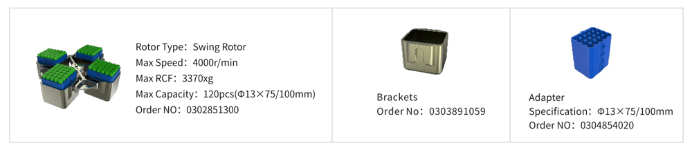 Thông số rotor Máy ly tâm tự động của máy ly tâm tự động làm lạnh dung tích lớn ctk120c